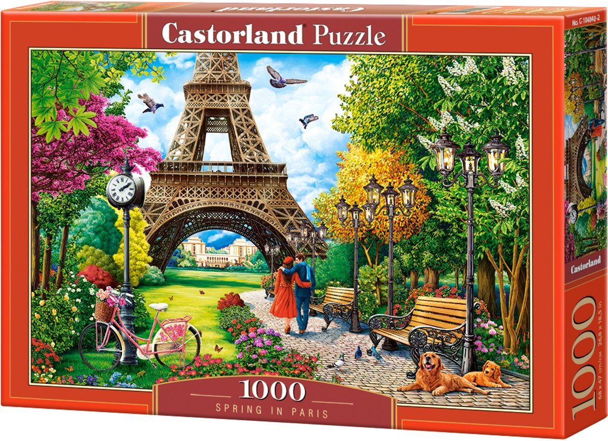 Castorland printemps à paris – puzzle – 1000 pièces – finition satinée – ajustement parfait – qualité européenne