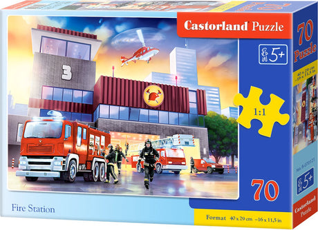 Caserne de pompiers Castorland – puzzle – 70 pièces – pompiers – qualité premium