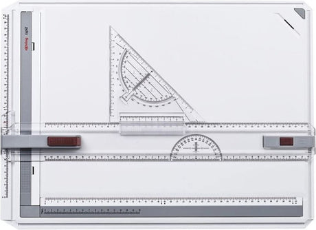 Table à dessin rapide Rotring avec mallette de lecture | règle, compas et équerre intégrés | planche à dessin format a3