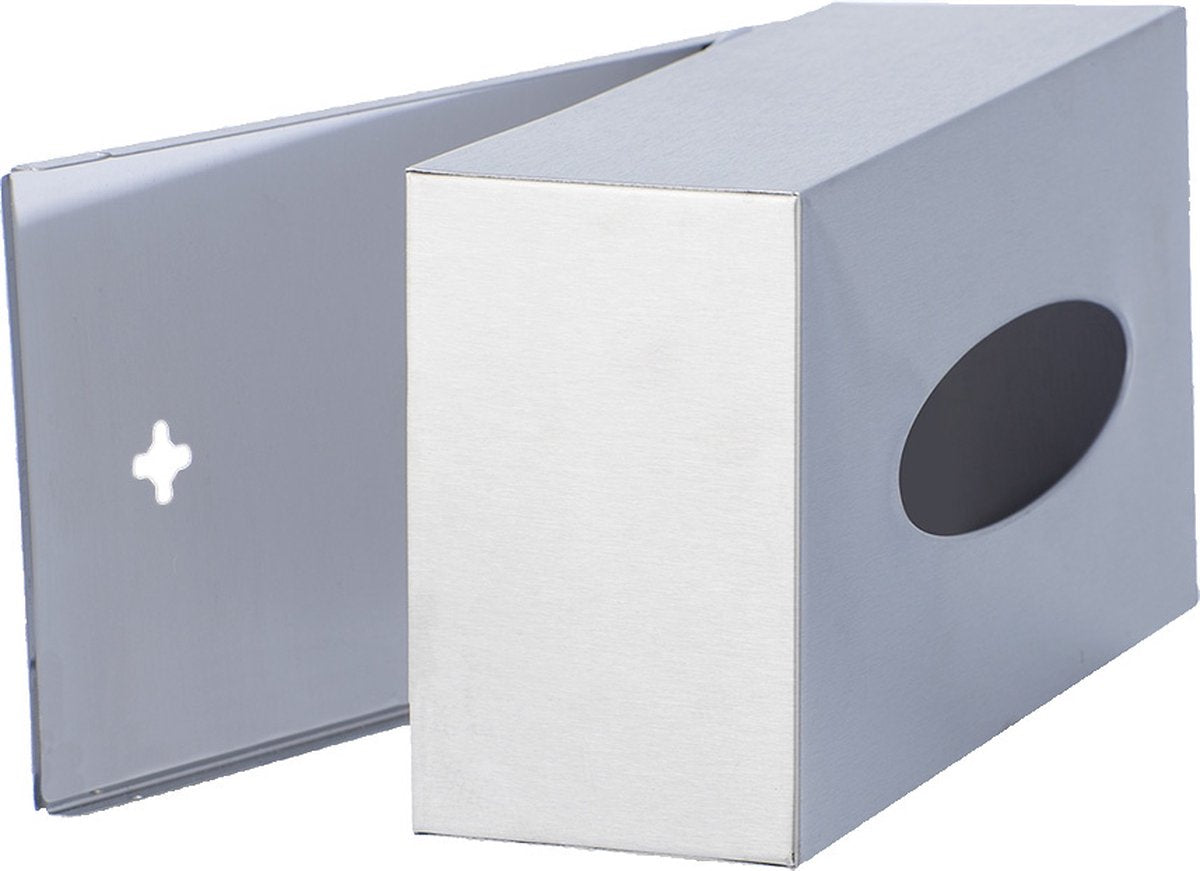 Wenko boîte à mouchoirs en acier inoxydable mat 25x12x8cm - boîte à mouchoirs en acier inoxydable - porte-mouchoirs - boîte à mouchoirs - boîte à mouchoirs sur pied ou murale, avec fond