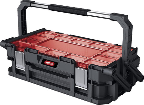 Keter organiseur d'outils duo en porte-à-faux - s (18 pouces) - 45,8x24x14,5cm - noir rouge