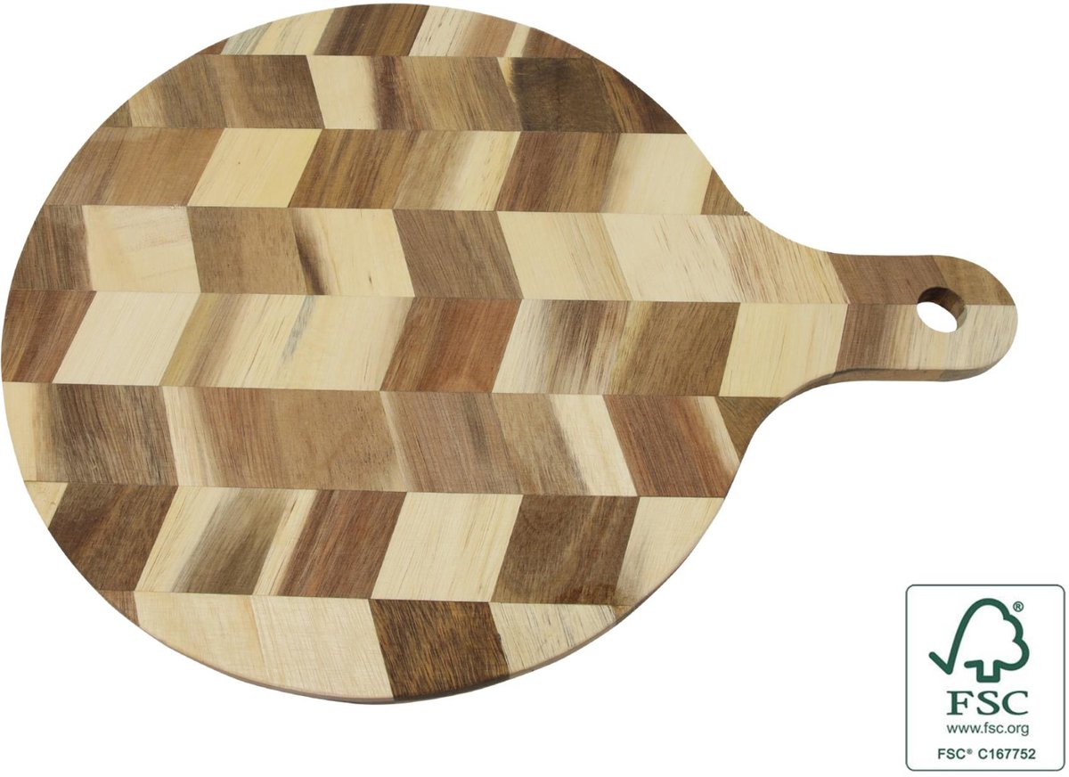 Planche à découper No Brand en bois d'acacia avec œillet de suspension 40x30x1,4 cm