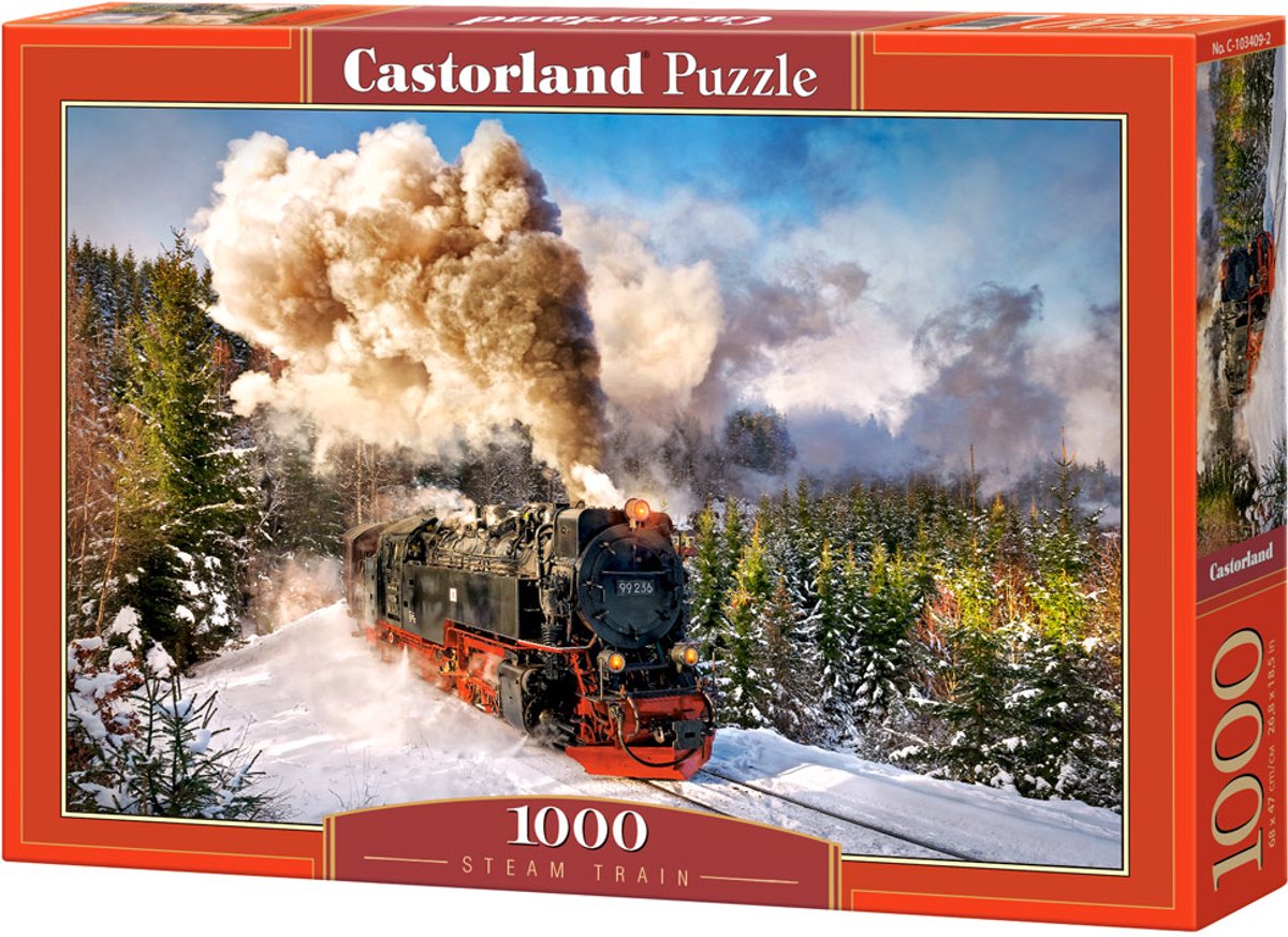 Train à vapeur Castorland – puzzle – 1 000 pièces – finition satinée – ajustement parfait – qualité européenne