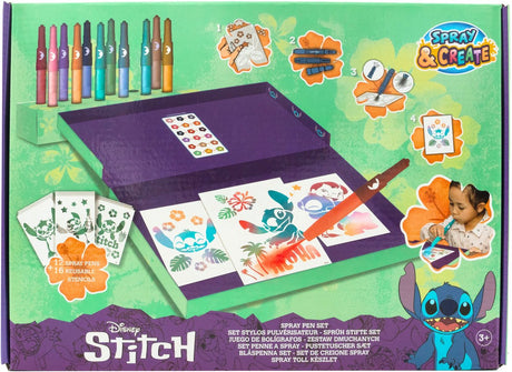 Boîte de bureau de jeu de stylos pulvérisateurs Stitch | 6 pièces