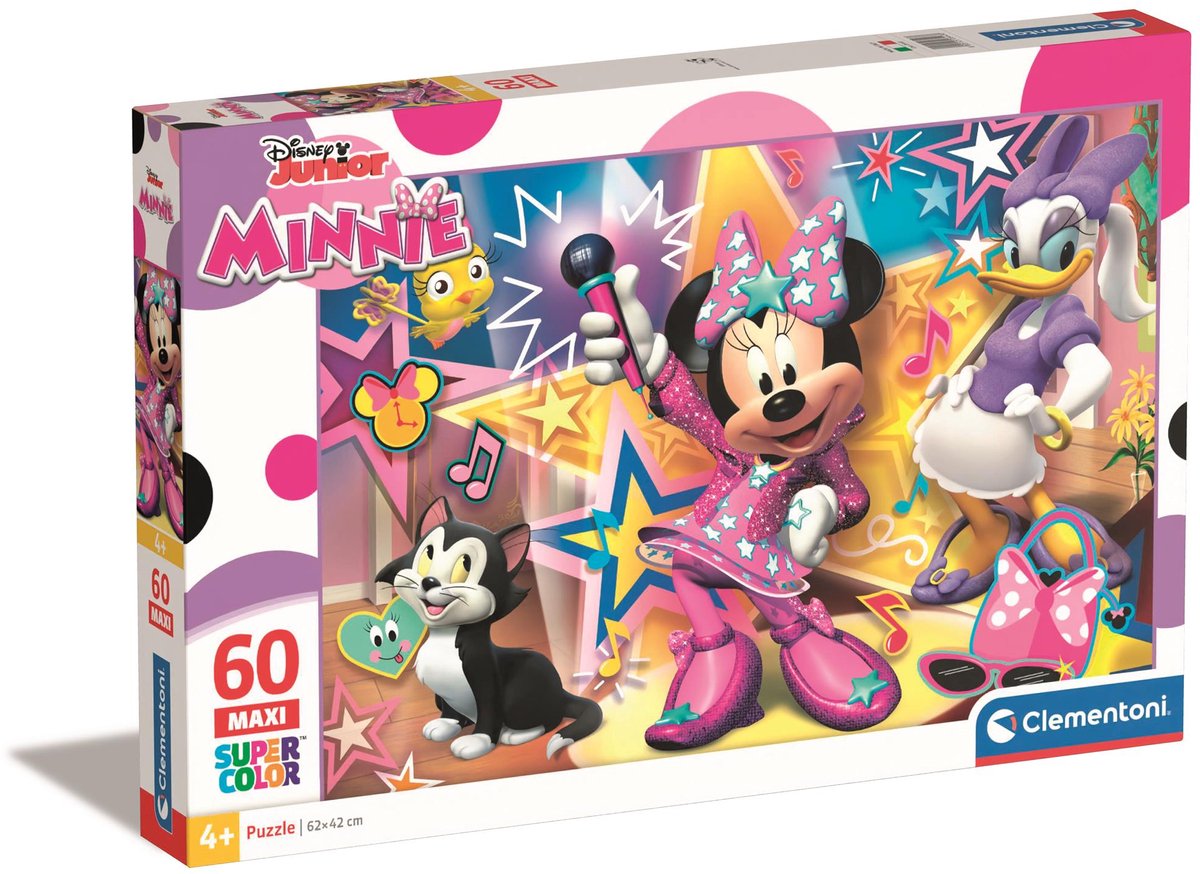 Clementoni - puzzle - 60 pièces - minnie mouse happy helper - puzzle pour enfants à partir de 4 ans
