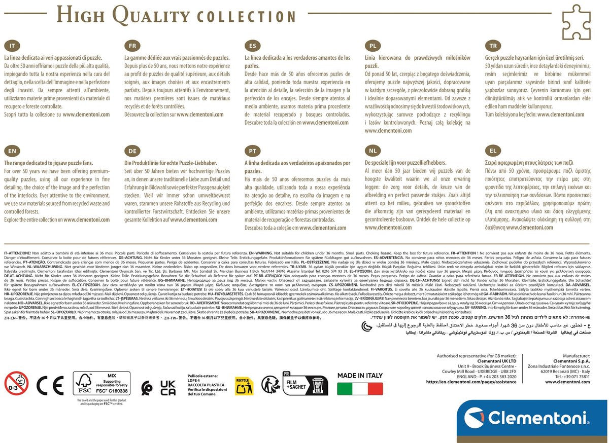 Ty Clementoni Rue Bleue de Chefchaouen - Rues Bleues - Puzzle 500 pièces pour adultes - Puzzle HQC Collection Haute Quali à partir de 10 ans