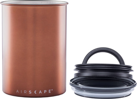 Conception planétaire - paysage aérien - grains de café - pots de stockage - vide - café - acier - cuivre brossé - 500 grammes