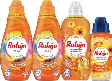 Ruby Perfect Match - Passiflore Bergamote - 4 pièces - 2x détergent + 1 assouplissant + 1 parfum de lessive - Pack économique