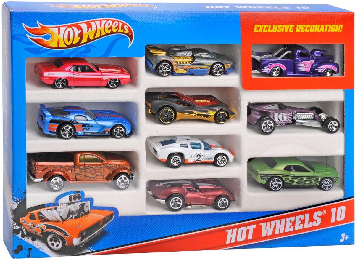 Coffret cadeau Hot Wheels, 10 pièces