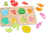 Puzzle dinosaure en bois avec incrustations du monde classique, 25 pcs.