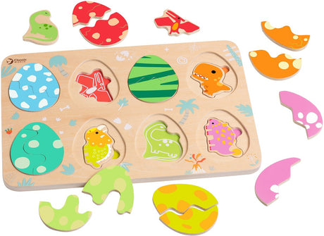 Puzzle dinosaure en bois avec incrustations du monde classique, 25 pcs.