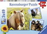 Ravensburger puzzle poneys mignons - 3x49 pièces - puzzle pour enfants