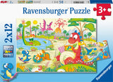 Ravensburger puzzle dinosaures préférés - deux puzzles - 12 pièces - puzzle pour enfants