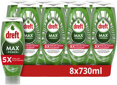 Liquide vaisselle liquide Dreft maxpower - 8 x 730 ml