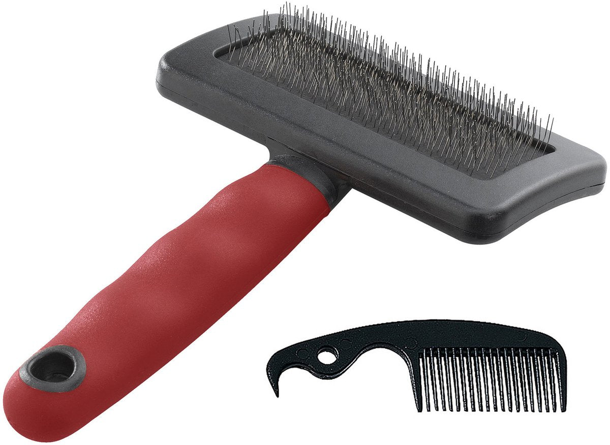 Ferplast slicker brush rouge noir - brosse à poils de chien - grande