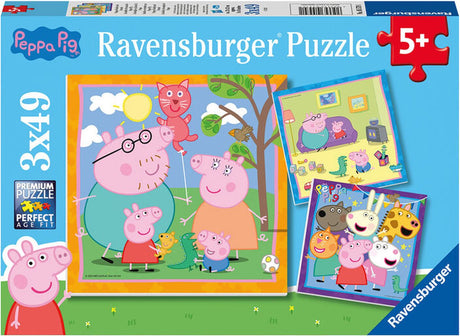 Famille Ravensburger et amis de Peppa Pig Leg Puzzle, 3x49st.