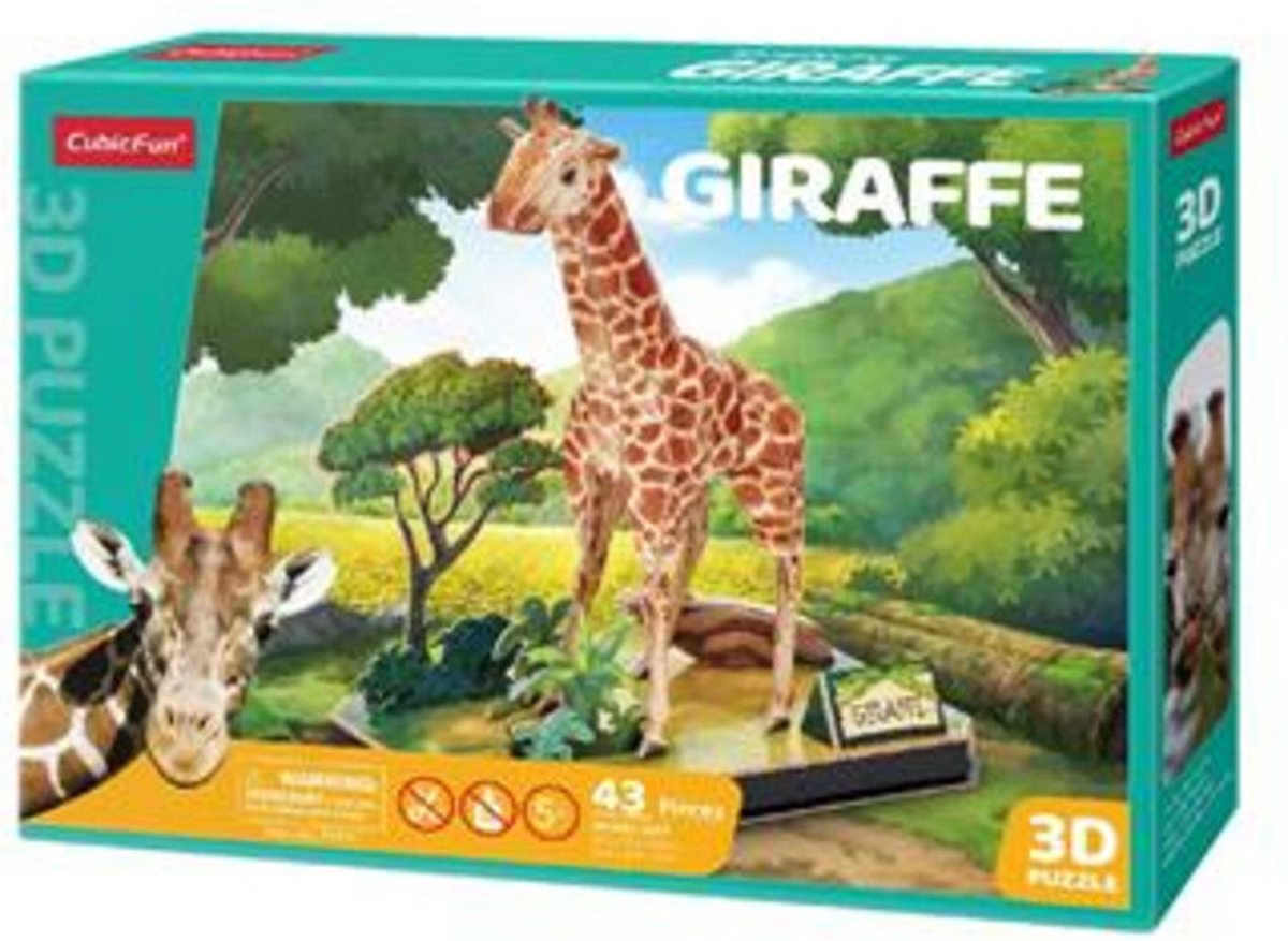Puzzle 3D amusant et cubique, girafe