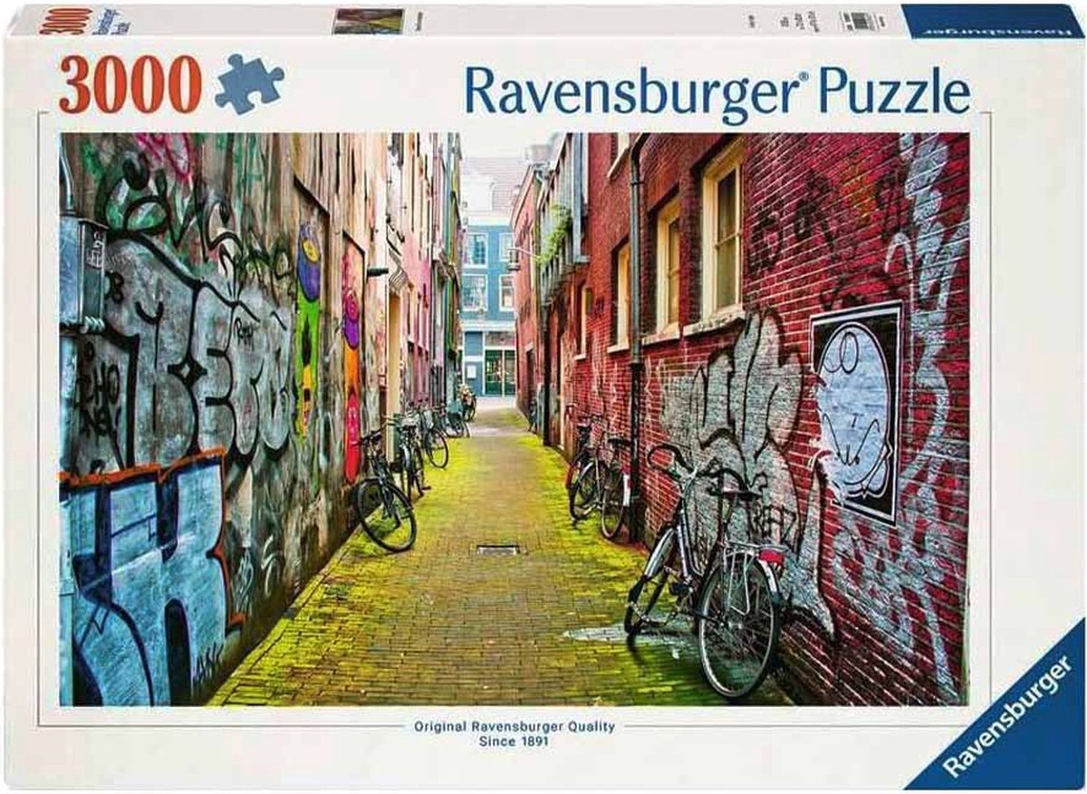 Rue du puzzle Ravensburger à Amsterdam, 3000e.