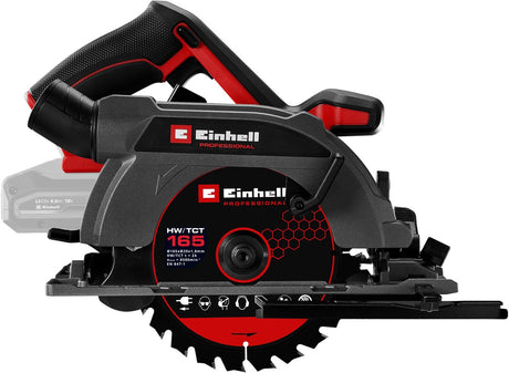 Scie circulaire à main professionnelle sans fil Einhell tp-cs 18 165 li bl - solo (rouge noir, power x-change, batterie et chargeur non inclus)
