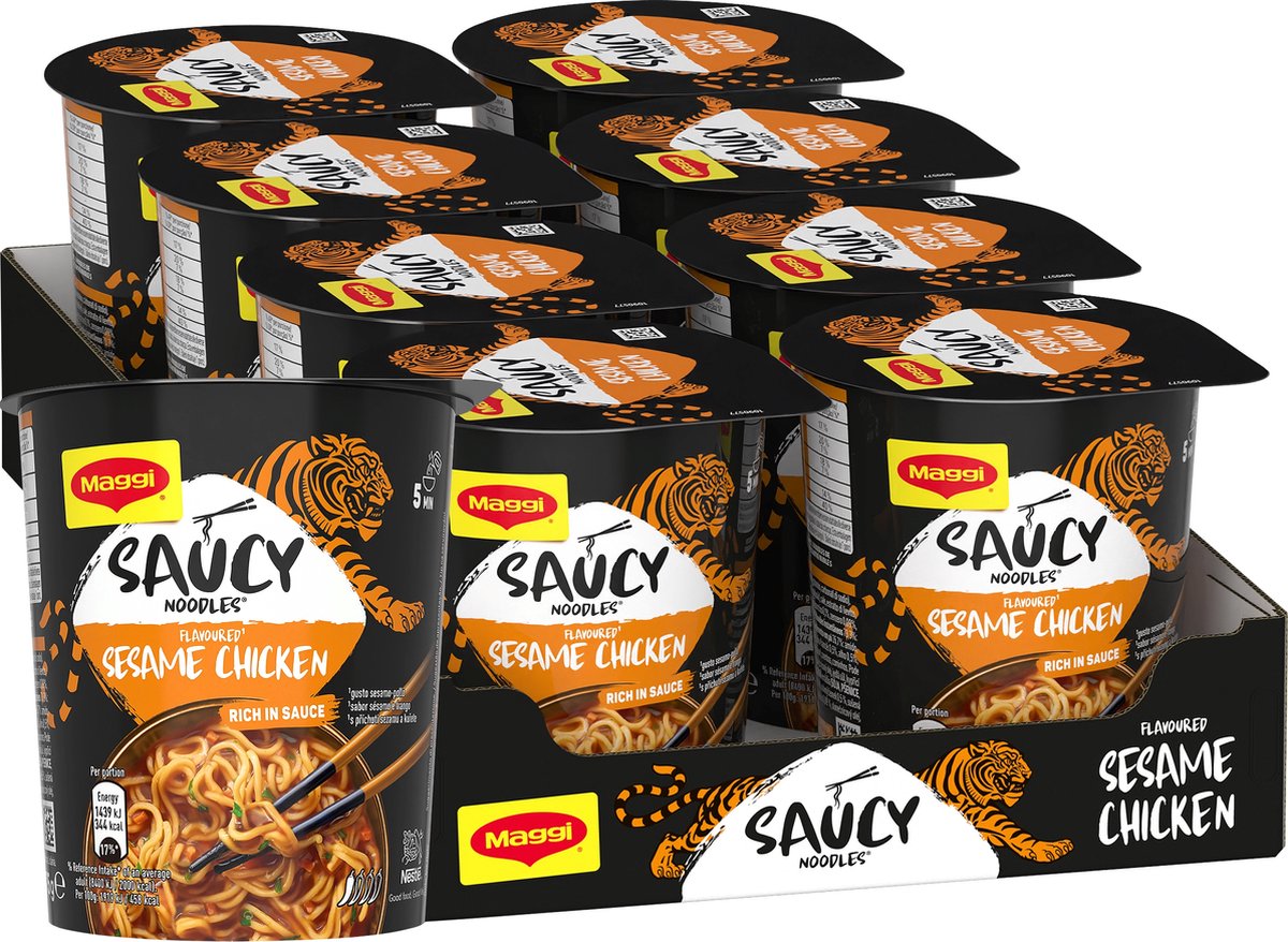 Maggi nouilles en sauce poulet au sésame - 8 pièces x 75g - pack économique