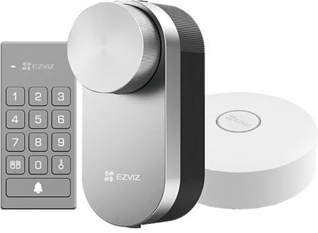 Serrure intelligente Ezviz dl01pro avec clavier multifonction et passerelle domestique a3, bluetooth avec accès à distance, sans clé pour maison connectée