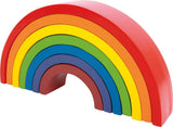 Petit pied - Blocs de construction en bois arc-en-ciel, 9dlg.