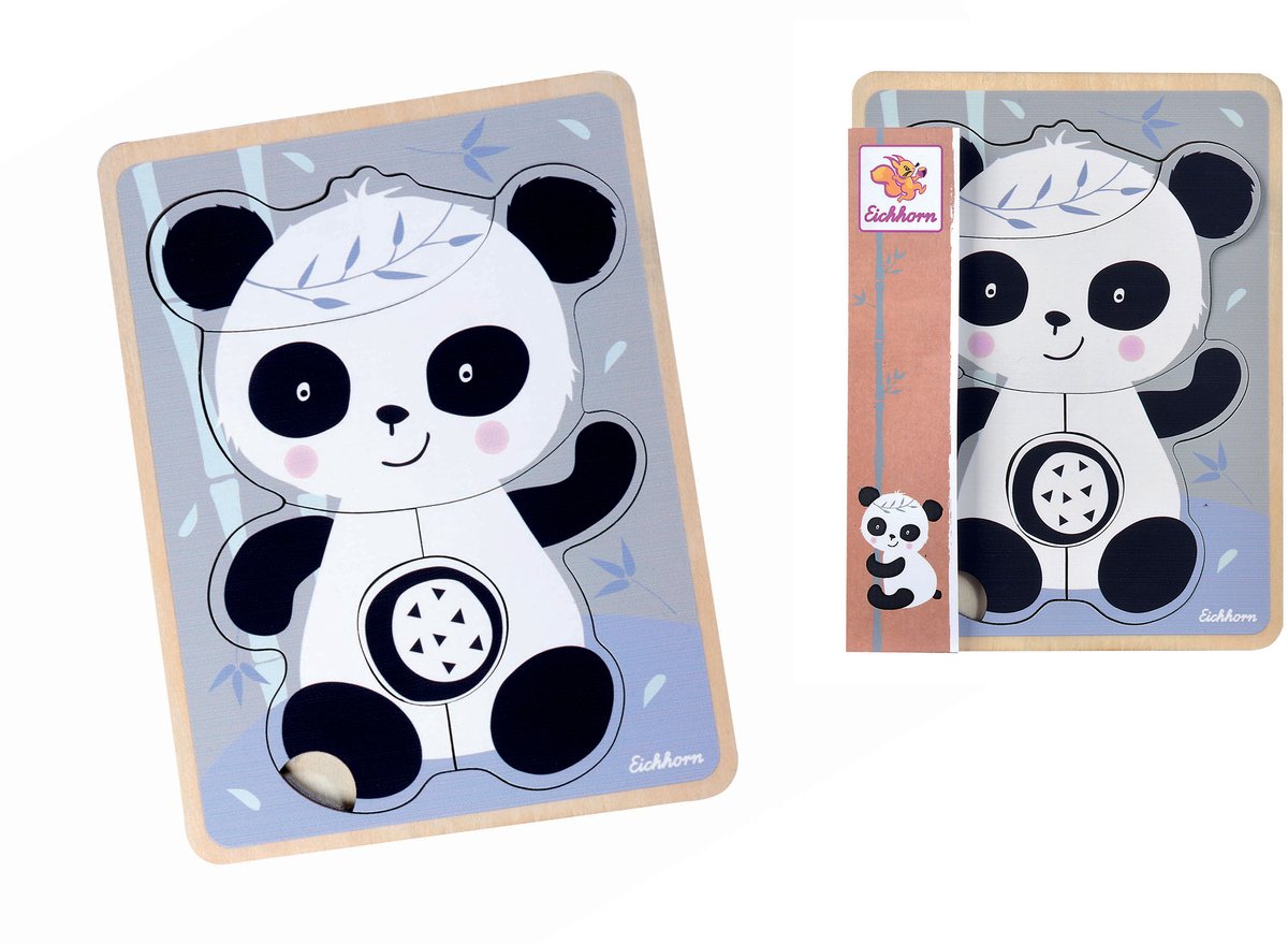 Eichhorn puzzle enfant en bois panda 6 pièces