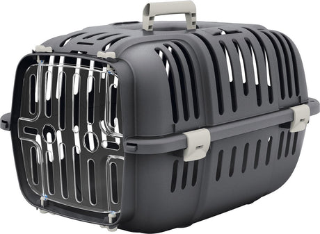 Ferplast caisse de transport jet 10 - caisse de transport pour chat - 47x32x29 cm gris