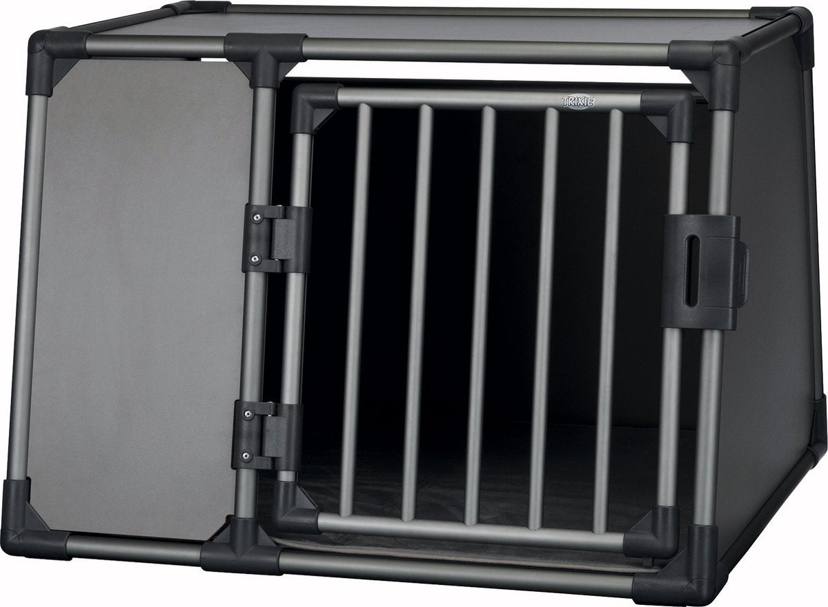 Trixie caisse de transport aluminium graphite - l 92x78x64 cm