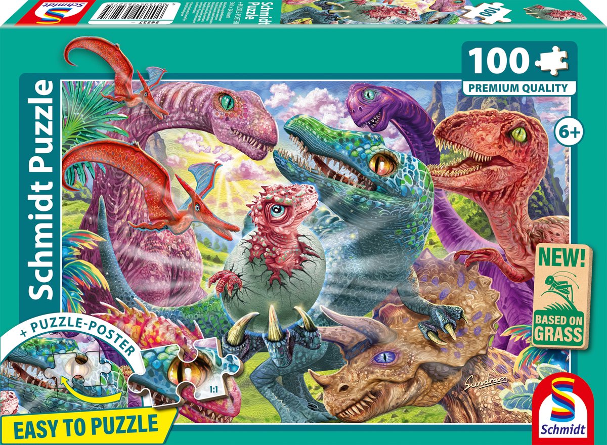 Schmidt - puzzle - petits dinosaures grandes aventures - 100 pièces - enfants - à partir de 6 ans