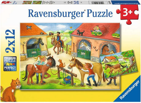 Ravensburger puzzle vacances au manège - deux puzzles - 12 pièces - puzzle pour enfants