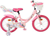 Vélo enfant Volare licorne - filles - 16 pouces - rose - deux freins à main