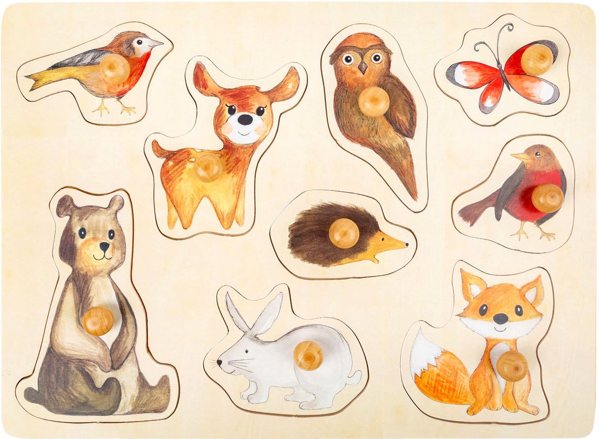 Small foot - puzzle en bois animaux de la forêt, 9 pcs.