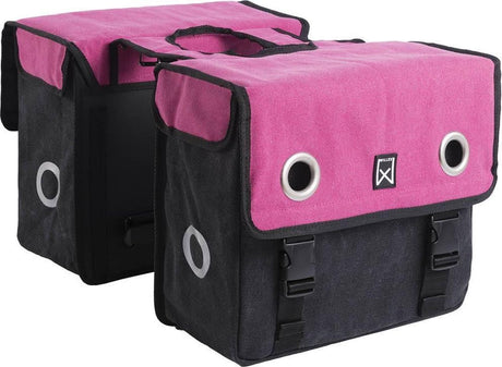 Sac double en toile Willex rose noir