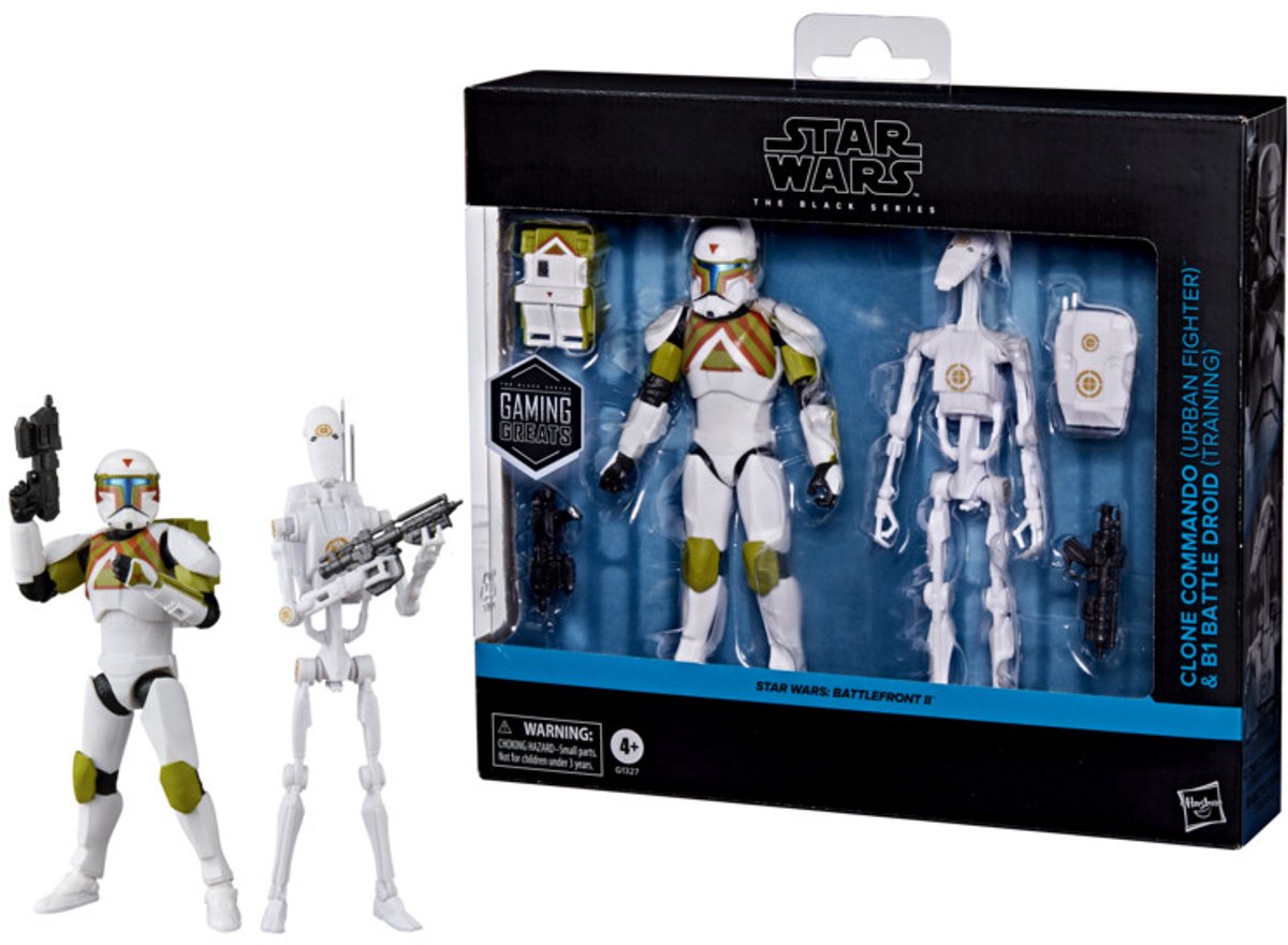 Star Wars The Black Series Clone Commando (Urban Fighter) et B1 Battle Droid (Training), : Battlefront II, figurines de 15 cm