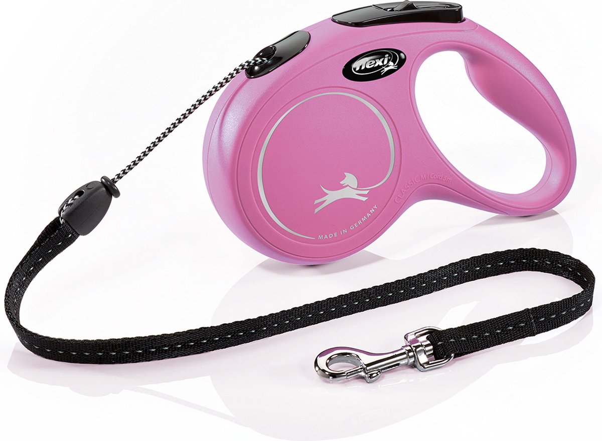 Flexi new classic tape - laisse pour chien - rose - m - 5 m