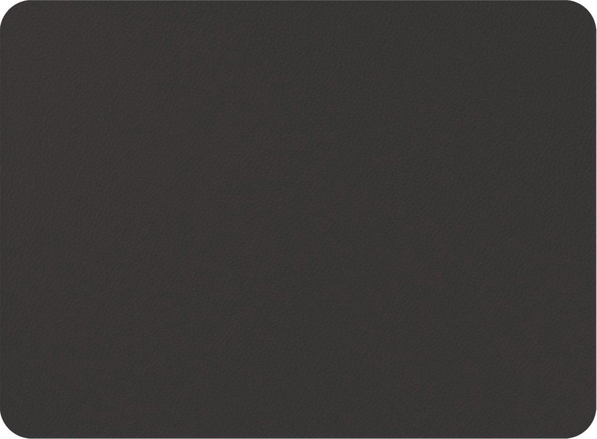 Mesapiu sets de table aspect cuir - noir - rectangle - lot de 6