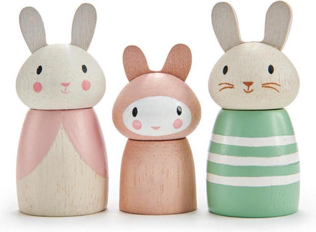 Jouets à feuilles tendres figurines de jeu contes de lapin junior bois 3 pièces