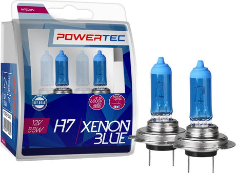 Lampes halogènes Powertec h7 12v – bleu xénon – lot de 2