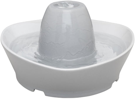 Fontaine pour animaux en céramique Petsafe ® streamside - fontaine à boire en céramique pour chats et petits chiens - l'eau bouillonne doucement sur la tour - accessible de tous les côtés grâce à sa conception - 1,8 litres - côté ruisseau