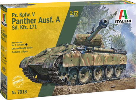 Maquette Italeri véhicules militaires - 7018 sd.kfz. 171 pz.kpfw. v panthère ausf. a - réservoir en plastique - 1:72 - modélisme
