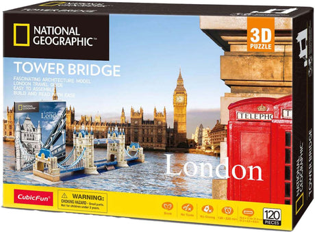 Puzzle 3D cubique amusant Tower Bridge - éducatif et éducatif - 66 pièces