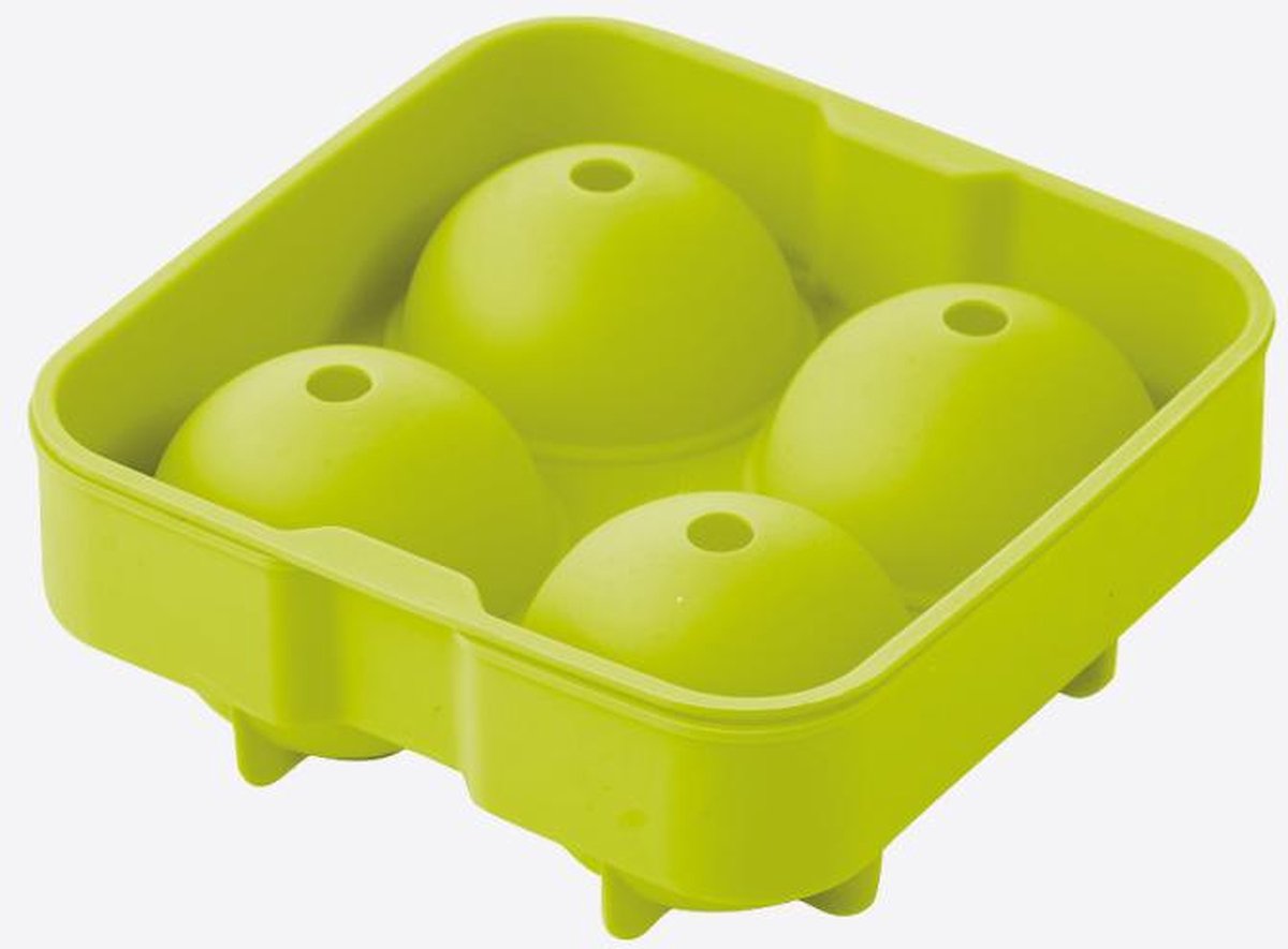 Point-virgule - moule boule à glace en silicone pour 4 boules à glace - vert - ø 4,5cm