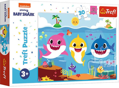 Puzzle Trefl - Requins du monde sous-marin bébé requin 30 pièces en carton.