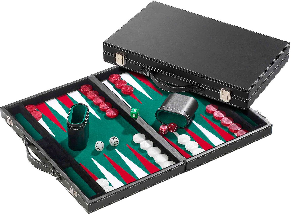 Valise de backgammon Philos grande verte
