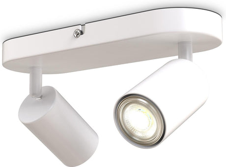 B.K.licht - spots en saillie - spots de plafond avec 2 points lumineux - spots barre rotative - inclinable - raccord gu10 - l.: 27cm