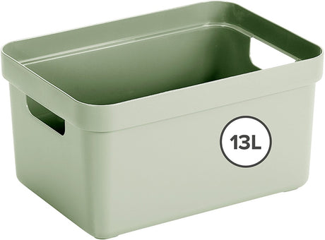 Sigma home boîte de rangement 13l vert 350x246x183mm | 3 pièces
