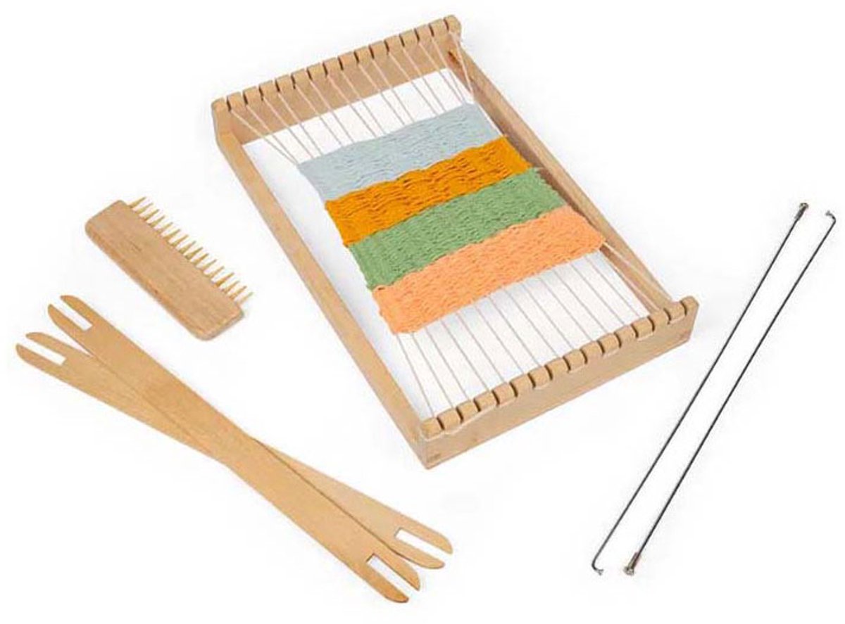 Ensemble de métiers à tisser en bois Bigjigs, 10 pièces.