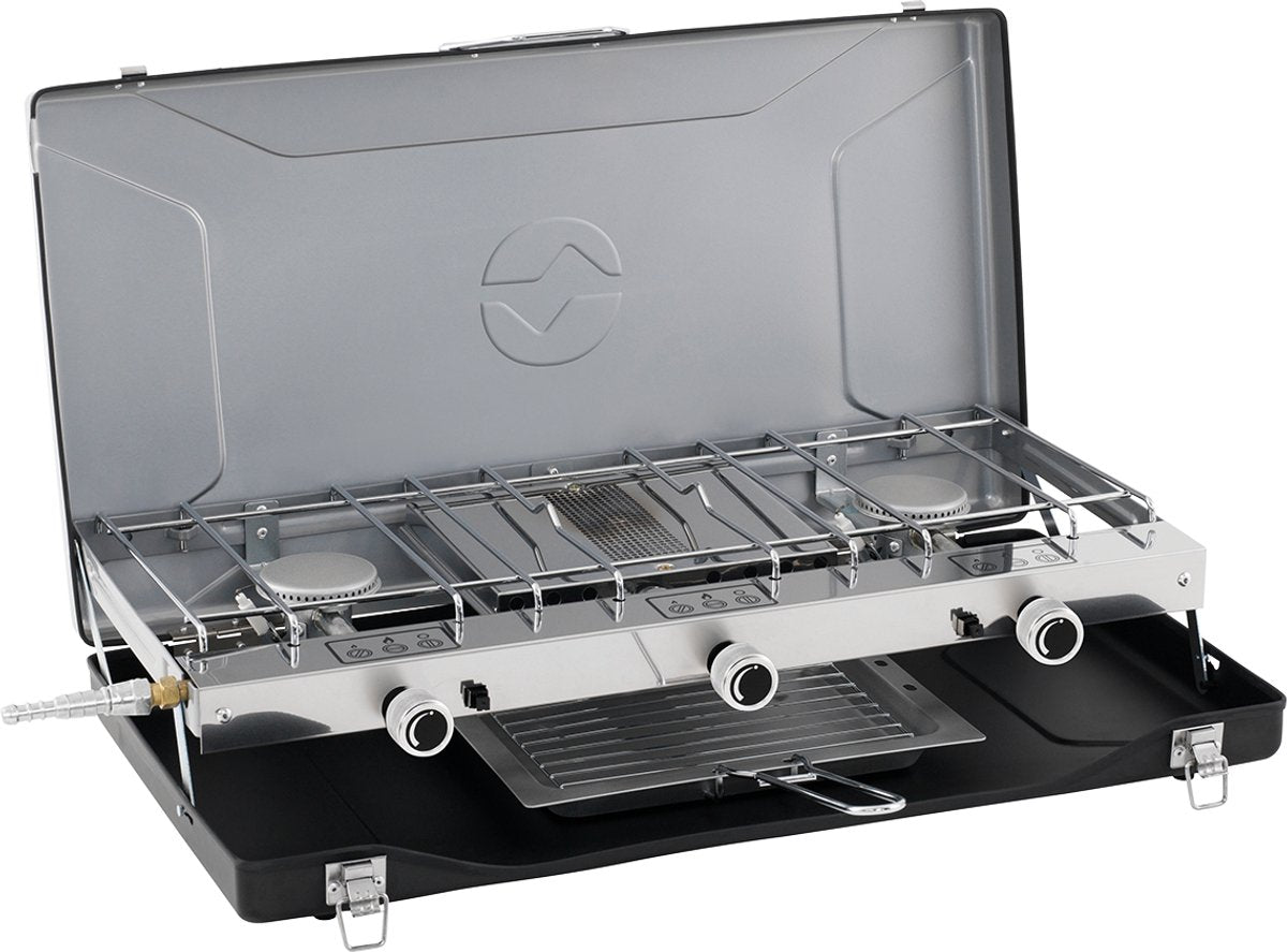 Outwell kirishima trio poêle réchaud de camping 3 x 1200 w grill