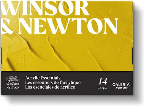 Winsor newton 2190615 galeria acrylverf set essentials 14-delig – 10x12ml + penselen + a4 acrylblok palet